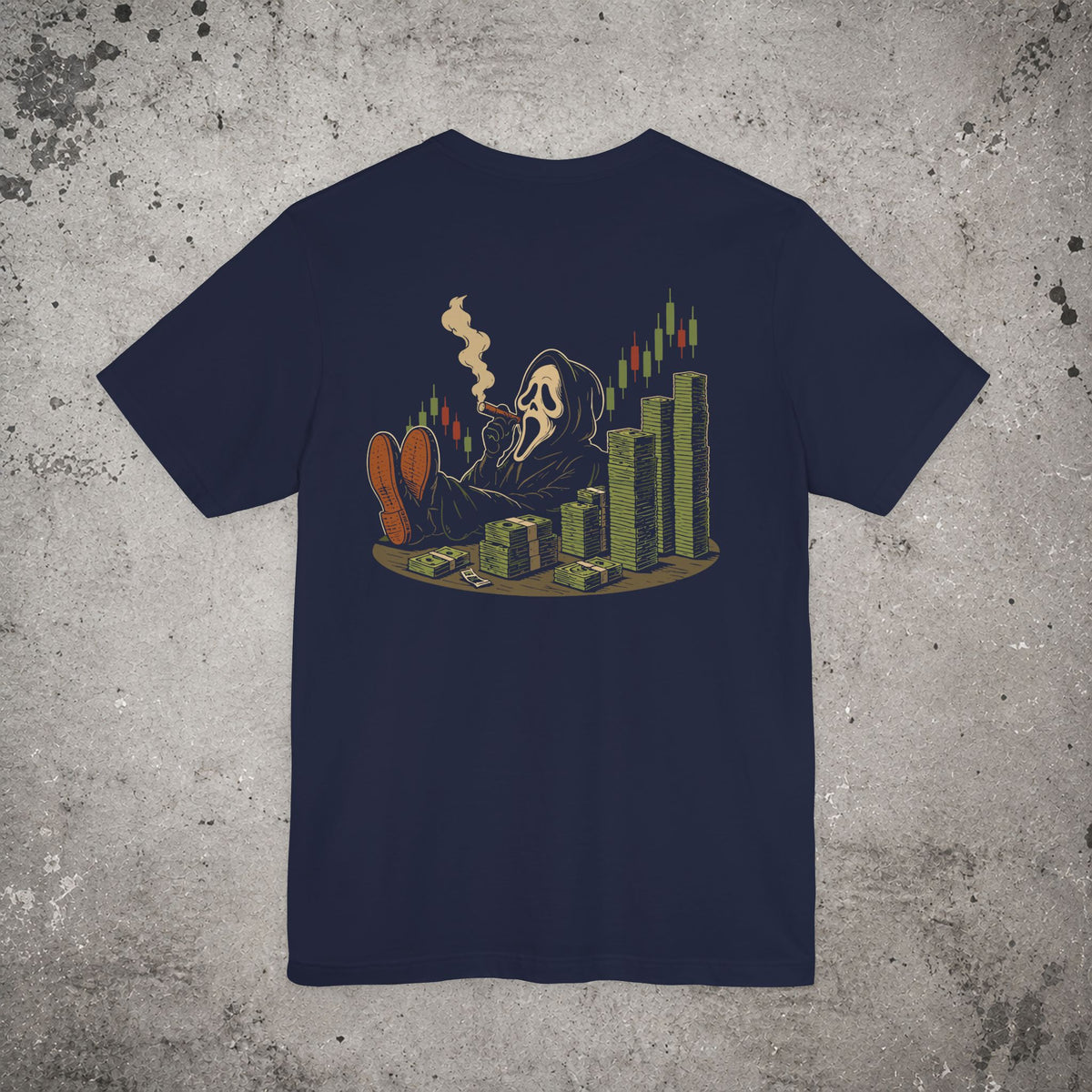 Money Mode Backprint T-Shirt – Trading Graphic Tee